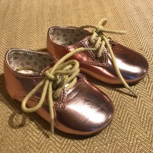 Precious metallic rose gold shoes